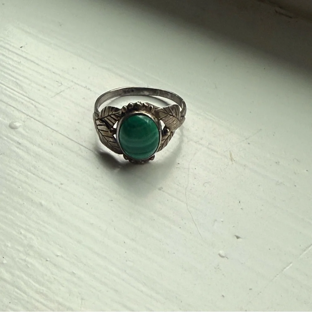 Sterling malachite ring - Picture 8 of 11